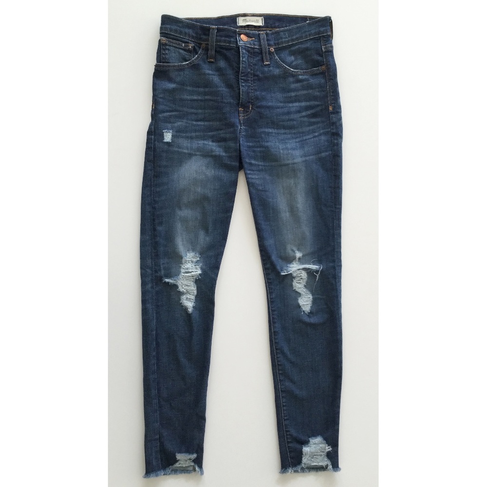 Madewell Destructed 9" High Rise Denim Jeans 28